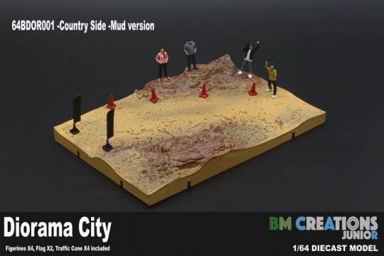 BM Creations 1/64 Rally Mud Road with 4 Figurines image