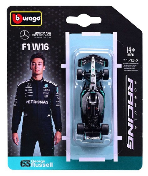 Bburago 1/64 Mercedes-AMG Petronas W16 F1 2025 #63 George Russell image