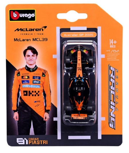 Bburago 1/64 McLaren MCL39 F1 2025 #81 Oscar Piastri image