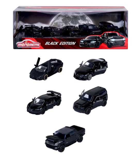 Majorette 1/64 Black Edition 2.0 5-Piece Gift Pack image