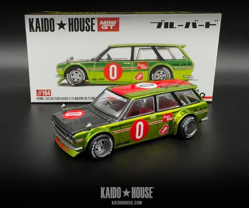 Mini GT 1/64 Datsun 510 Wagon OG Flo Yellow Kaido House image